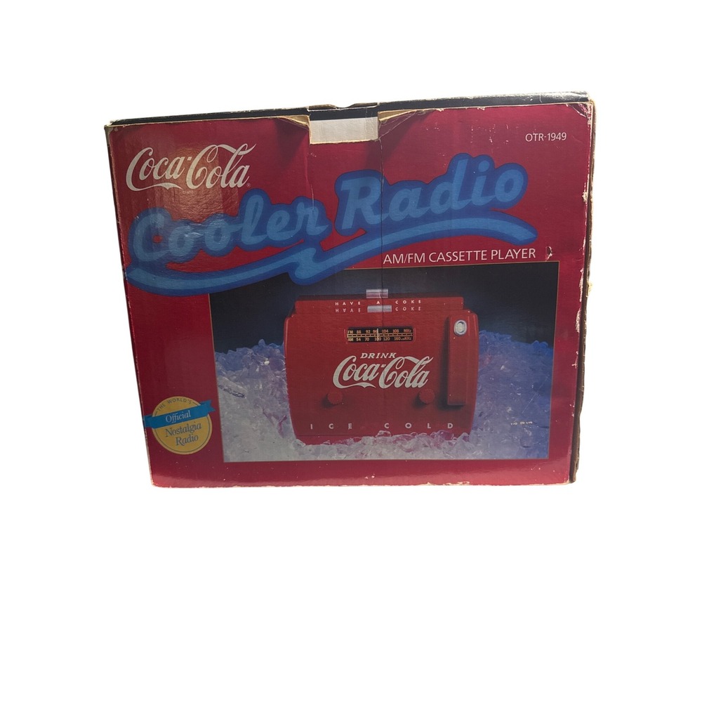 Coca Cola Cooler Radio AM FM Cassette Player OTR 1949 Red Nostalgia